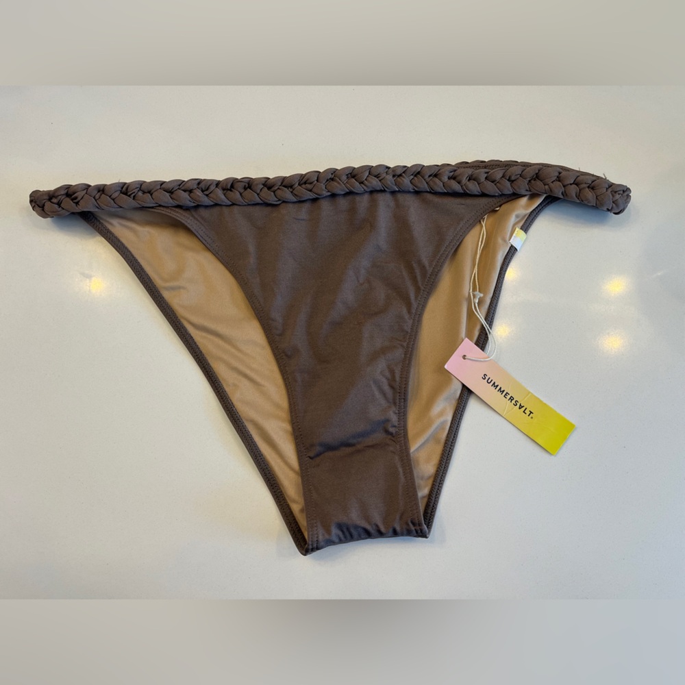 Summersalt Women's stone  Bikini Bottom with Braided Detail size 10
